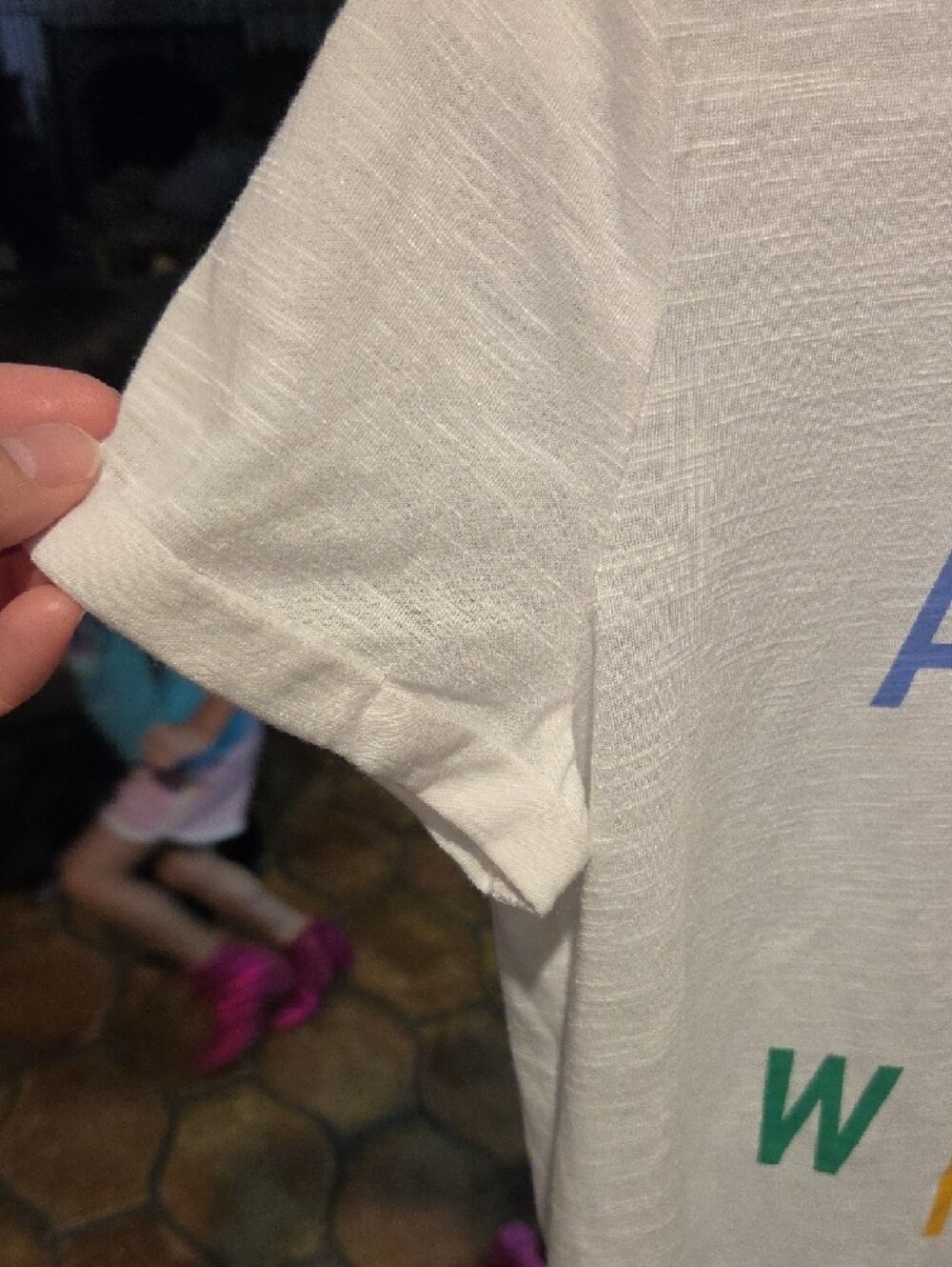 POPSUGAR White Tee with Multicolor Block Lettering - Picture 6 of 6